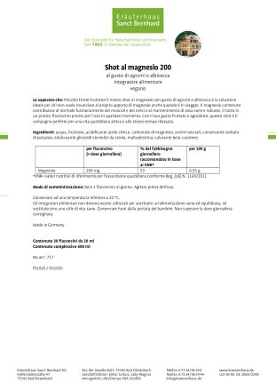 Shot di magnesio 200 600 ml
