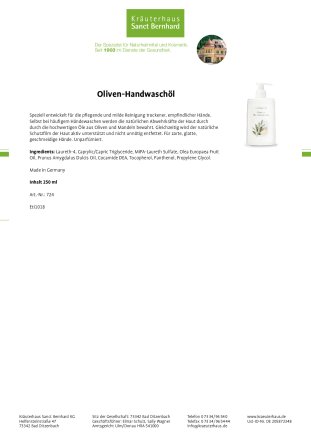 Oliven-Handwasch&ouml;l 250 ml