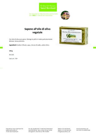 Sapone all'olio di oliva vegetale
