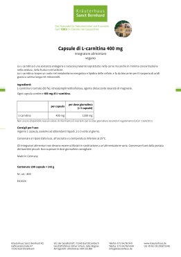 Capsule di L-carnitina 400 mg 200 capsule