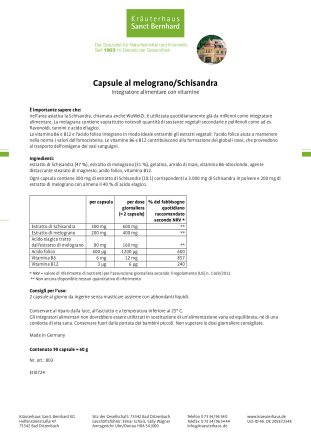 Capsule al melograno-schisandra 90 capsule