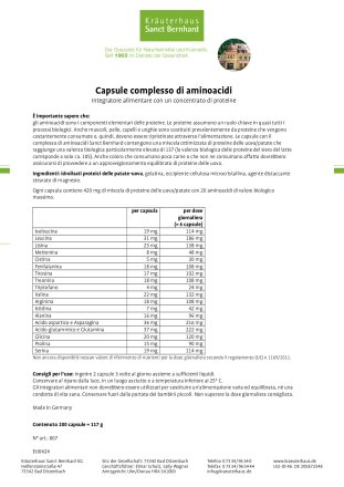 Capsule complesso di aminoacidi 200 capsule