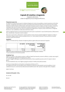 Capsule di creatina e magnesio 200 capsule