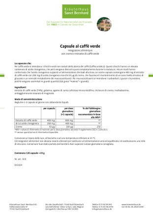 Capsule al caffè verde 120 capsule