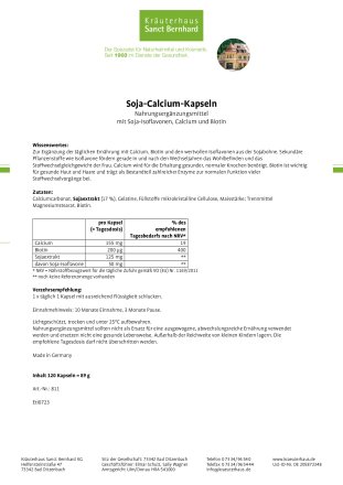 Soja-Calcium-Kapseln 120 Kapseln
