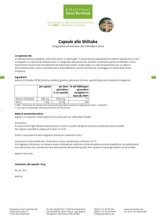 Capsule allo Shiitake 180 capsule