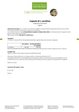 Capsule di L-carnitina 180 capsule