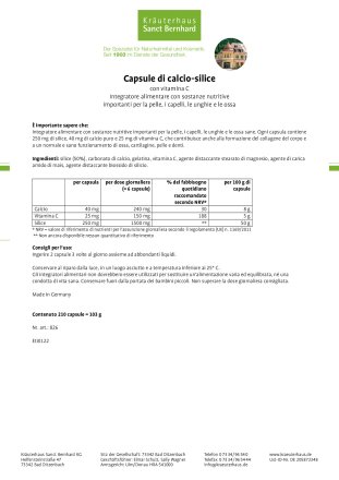 Capsule di calcio-silice con vitamina C 210 capsule