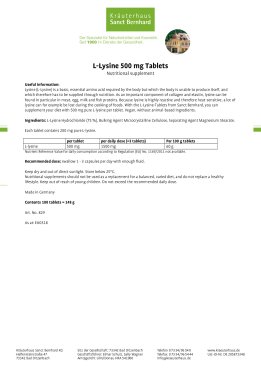 L-Lysine 500 mg Tablets 180 tablets
