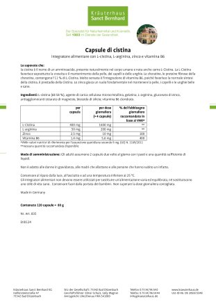 Capsule di cistina 120 capsule