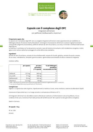 Capsule con il complesso degli OPC 90 capsule