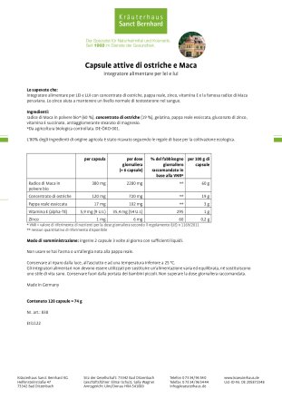Capsule attive di ostriche e Maca 120 capsule