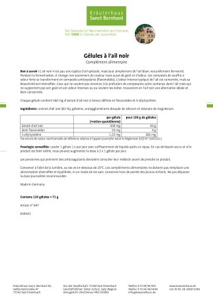 Gélules à l'ail noir 120 gélules