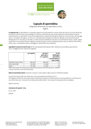Capsule di spermidina 60 capsule
