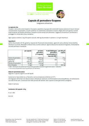 Capsule di pomodoro-licopene 120 capsule