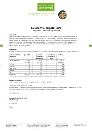 Boisson Vital au potassium 78 g