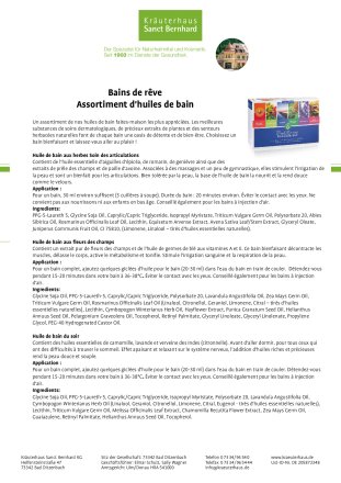 Bains de rêve Assortiment d'huiles de bain 600 ml