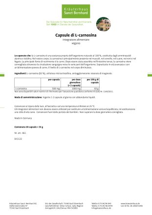 Capsule di L-carnosina 60 capsule