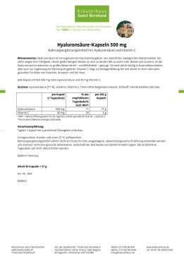 Hyalurons&auml;ure-Kapseln 500 mg 90 Kapseln