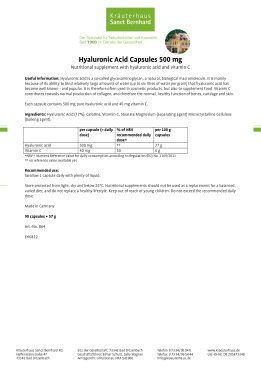 Hyaluronic Acid Capsules 500 mg 90 capsules