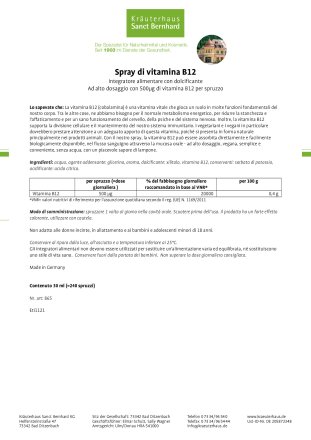 Spray di vitamina B12 30 ml