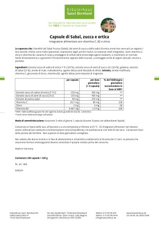 Capsule di Sabal, zucca e ortica 180 capsule