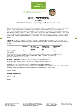 Griottes Montmorency  Gélules 90 gélules