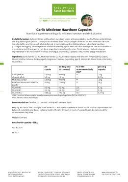 Garlic Mistletoe Hawthorn Capsules 480 capsules