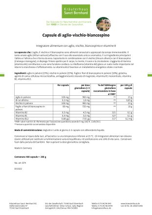 Capsule di aglio-vischio-biancospino 480 capsule