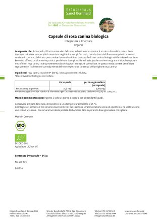 Capsule di rosa canina biologica 240 capsule