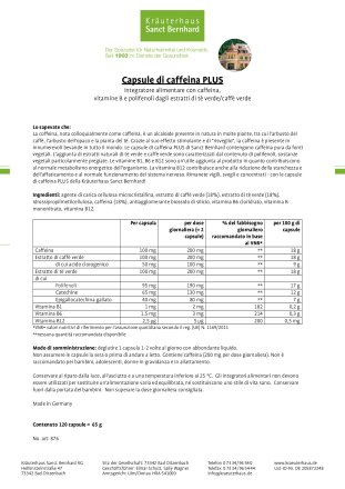 Capsule di caffeina PLUS 120 capsule