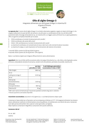 Olio di alghe Omega-3 100 ml