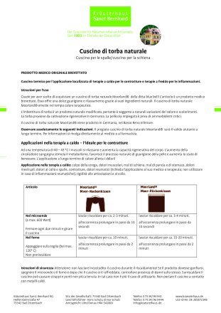 Cuscino di torba naturale (Cuscino per le spalle)
