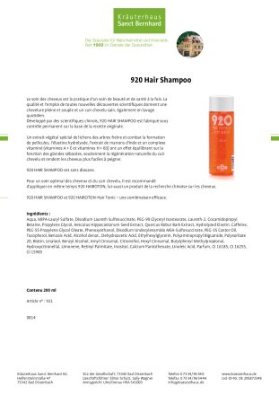 920 Hair Shampoo