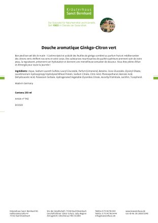 Set d'Arôme aux ginkgo-citron vert 500 ml