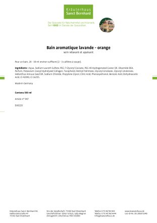 Bain aromatique lavande - orange 500 ml