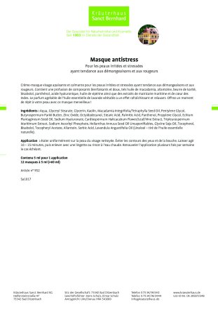 Masque antistress 60 ml