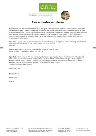 Bain aux herbes anti-rhume 500 ml