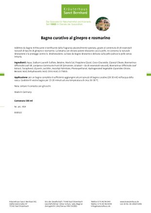Bagno curativo al ginepro e rosmarino 500 ml