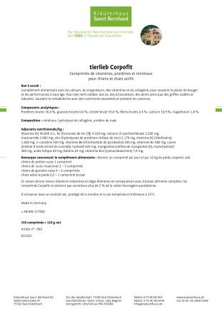 tierlieb Corpofit 150 comprimés