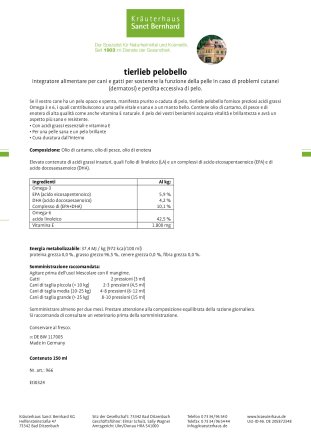 tierlieb Belpelo per cani e gatti 250 ml