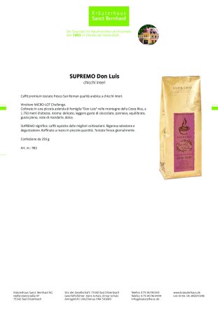 Caff&egrave; SUPREMO Don Luis 250 g
