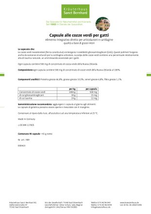 tierlieb Capsule alle cozze verdi per gatti 90 capsule