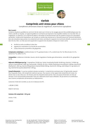 tierlieb Comprimés anti-stress pour chiens 340 comprimés