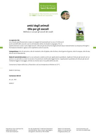 tierlieb Olio per gli zoccoli 500 ml