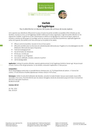 tierlieb Gel hygiénique 100 ml