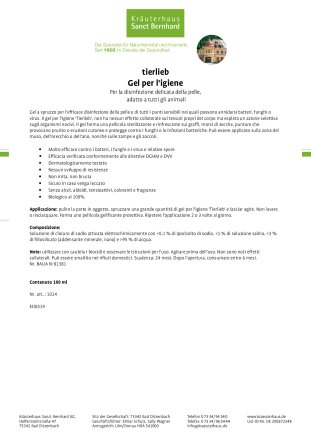 tierlieb Gel per l'igiene 100 ml