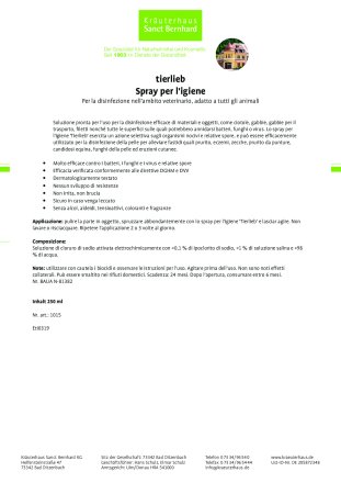 tierlieb Spray per l'igiene 250 ml