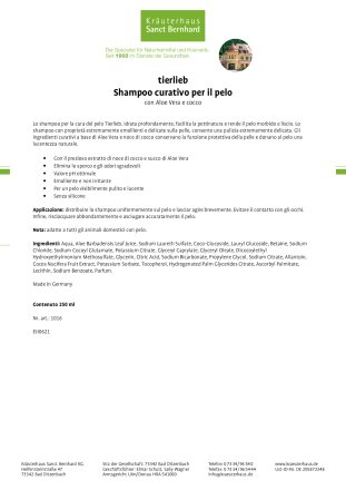 tierlieb Shampoo curativo per il pelo 250 ml