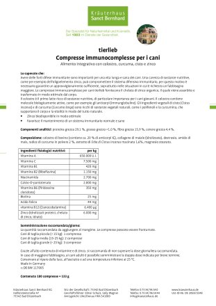 tierlieb Compresse immunocomplesse per i cani 180 compresse